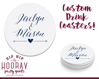 Firefighter and His Flame Wedding Coasters #1758