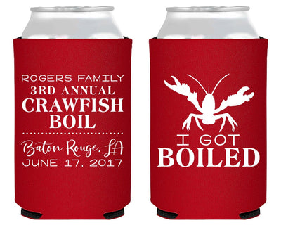 I Got Boiled Annual Crawfish Boil Favors Mudbug Can Coolers Crawdad Can Huggers