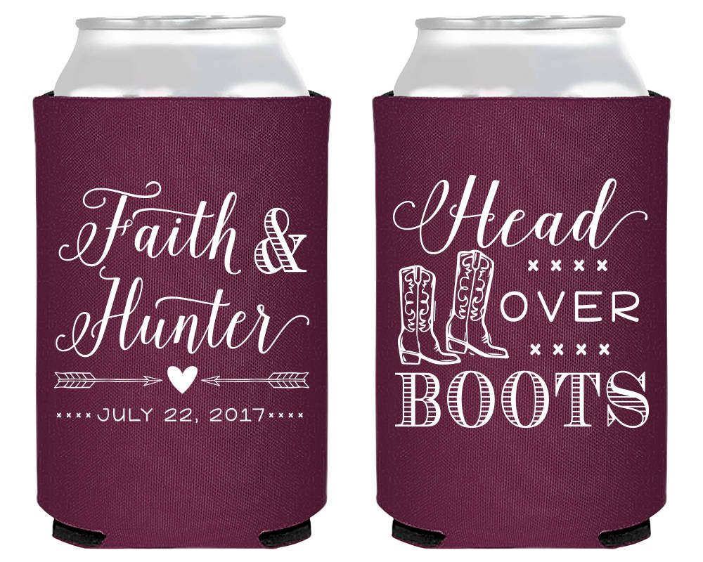Cowboy Boots Wedding Neoprene Can Coolers #1805