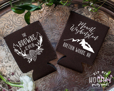 Rustic Mountain Wedding Neoprene Can Cooler, #1806