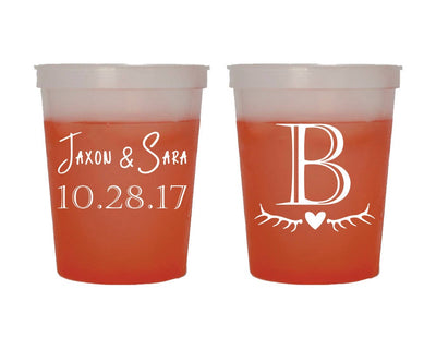 Rustic Monogram Antler Color Changing Cups #1764