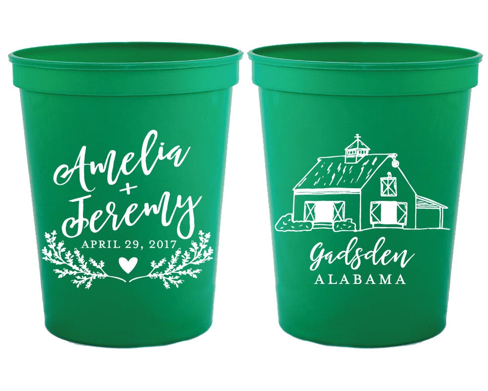 Country Barn Wedding Stadium Cups #1766
