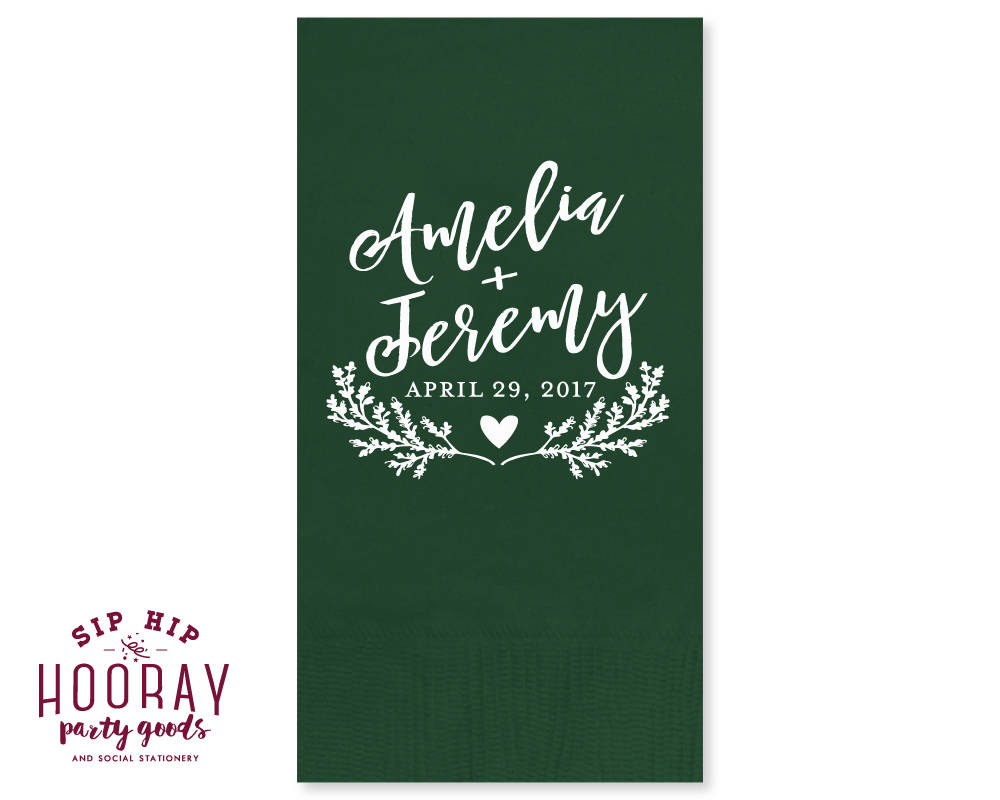 Floral Design Wedding Guest Towels #1766