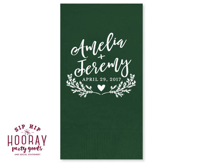 Floral Design Wedding Guest Towels #1766