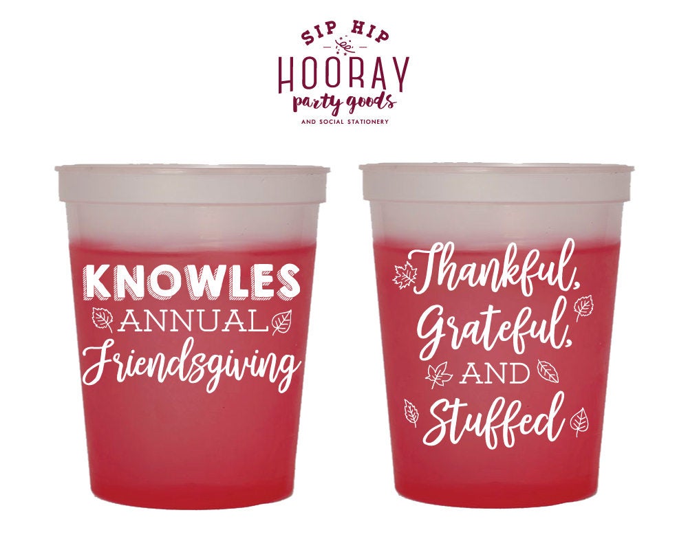 Friendsgiving Thanksgiving Color Changing Mood Cups #1767