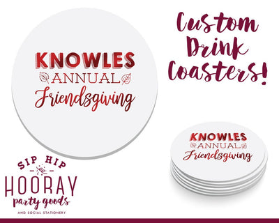 Thanksgiving Custom Drink Coasters #1767
