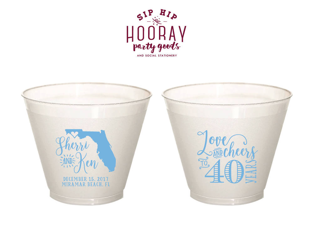 Cheers To 40 Years Anniversary 9oz Wine Cups #1812