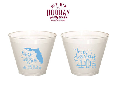 Cheers To 40 Years Anniversary 9oz Wine Cups #1812