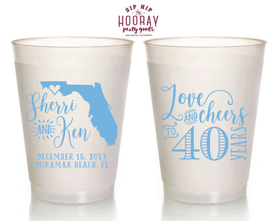Cheers to 40 Years Anniversary Frosted Cups #1812