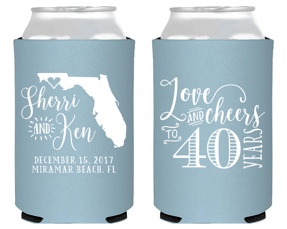 Wedding Anniversary Can Coolers #1812