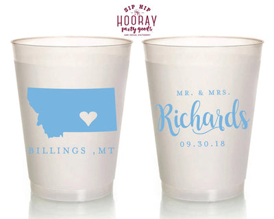 Montana State Party Frosted Cups #1813