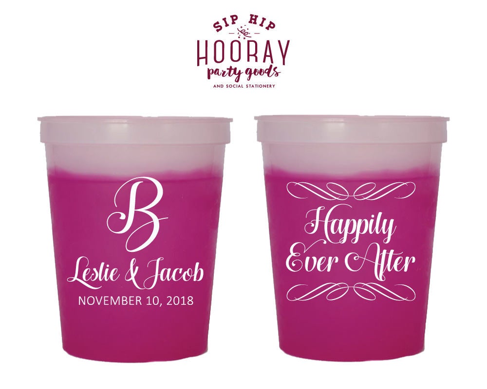 Happily Ever After Wedding Color Changing Cups #1814