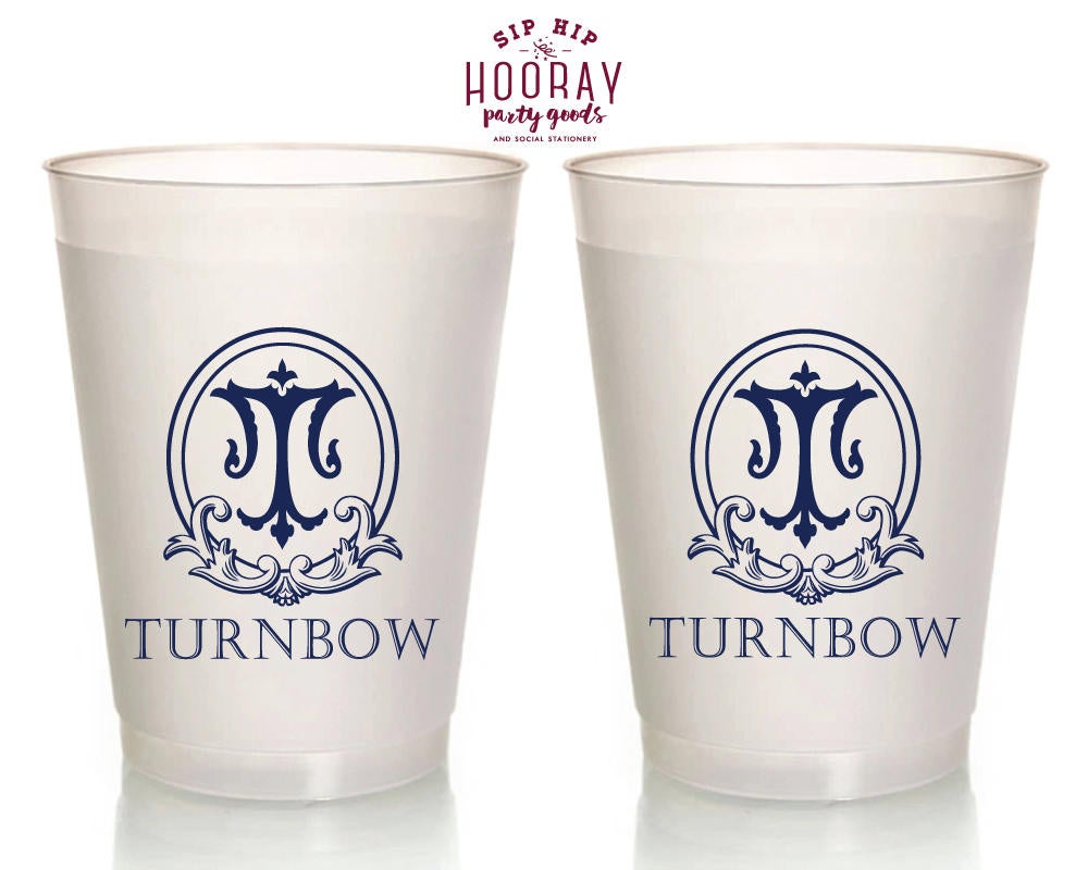 Vintage Monogrammed Frosted Cups #1816