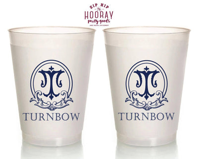Vintage Monogrammed Frosted Cups #1816