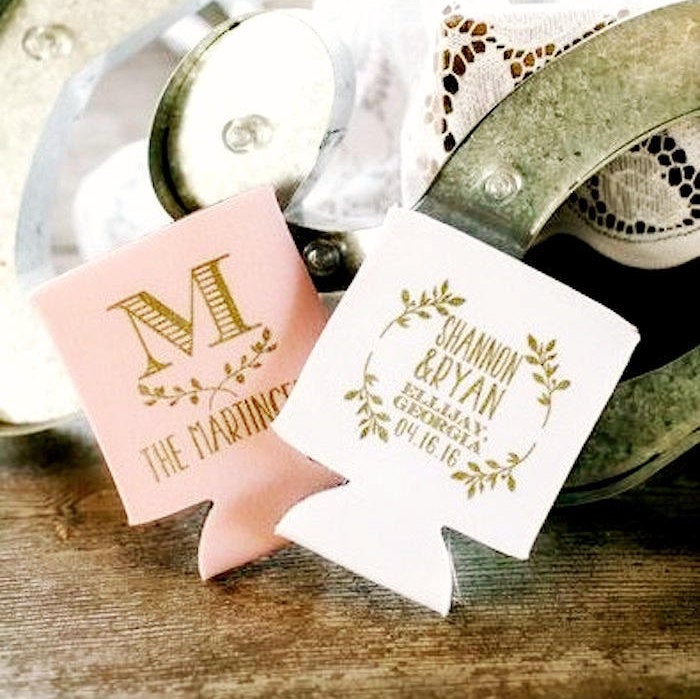 Floral Wedding Design Can Coolers #1055