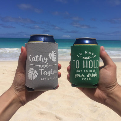 Better Together Mountain Wedding Can Coolers #1527