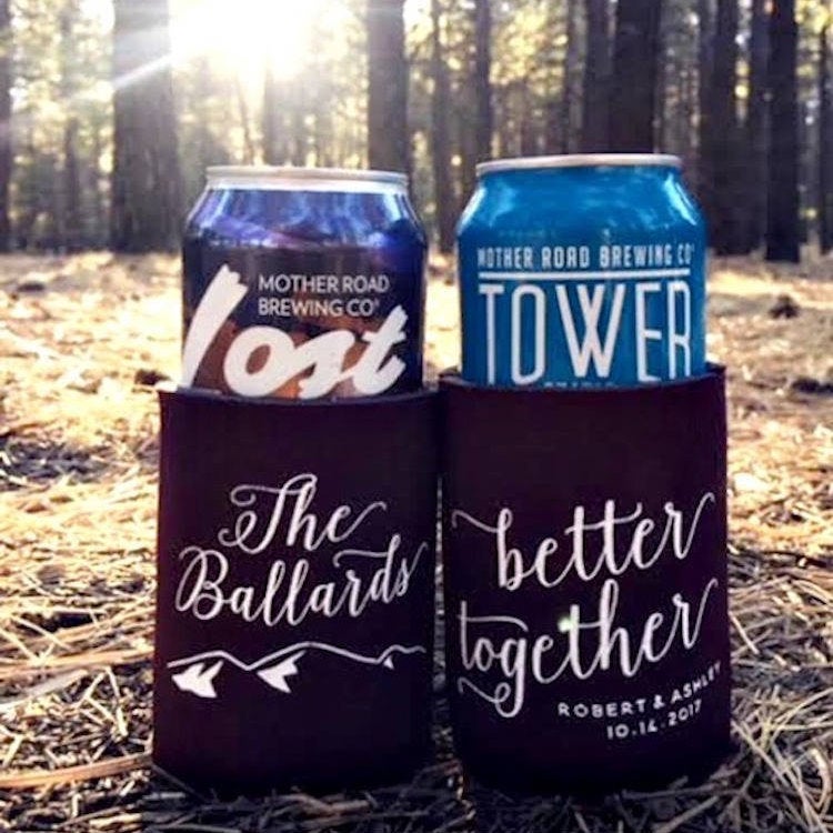 Better Together Mountain Wedding Can Coolers #1527
