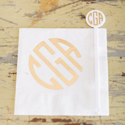 Custom Monogrammed Plastic Stir Sticks #0101
