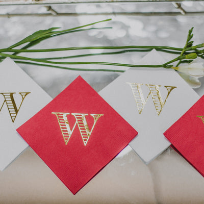 Mr and Mrs Wedding Beverage Napkins  #0209
