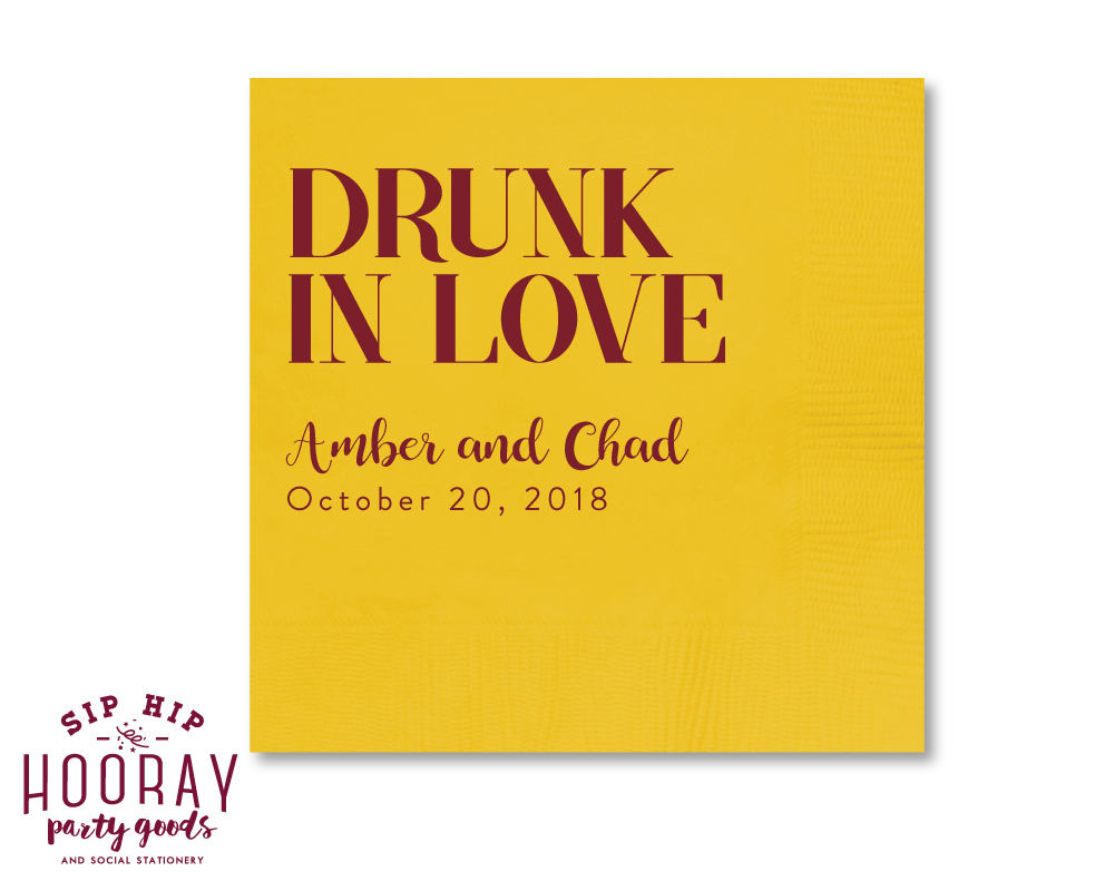 Drunk in Love Beverage Napkins #0214