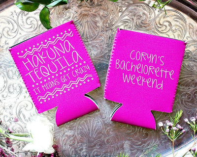 Hakuna Tequila Bachelorette Party Neoprene Can Coolers, #1798