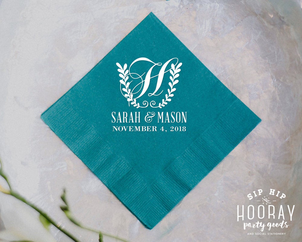 Personalized Floral Event Napkins #1828