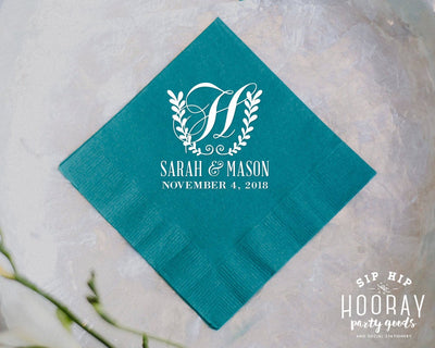 Personalized Floral Event Napkins #1828