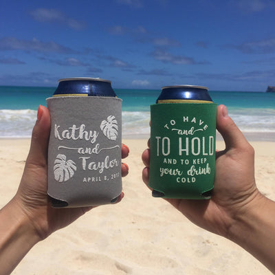 Wine Country Wedding Can Coolers