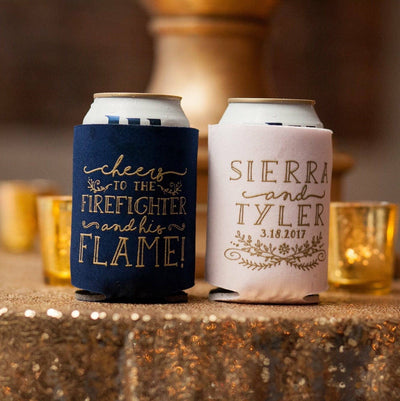 Wine Country Wedding Can Coolers