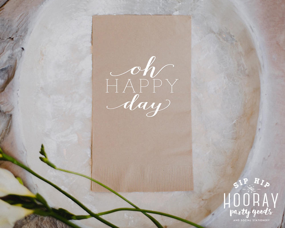 Oh Happy Day Personalized Guest Towels #1267