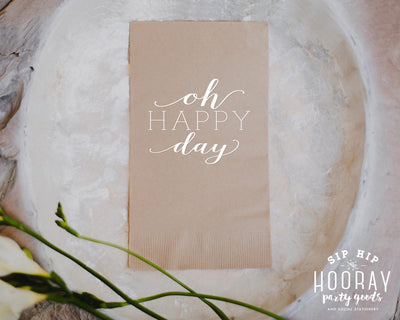 Oh Happy Day Personalized Guest Towels #1267