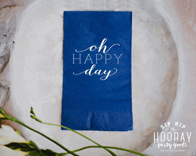 Oh Happy Day Personalized Guest Towels #1267