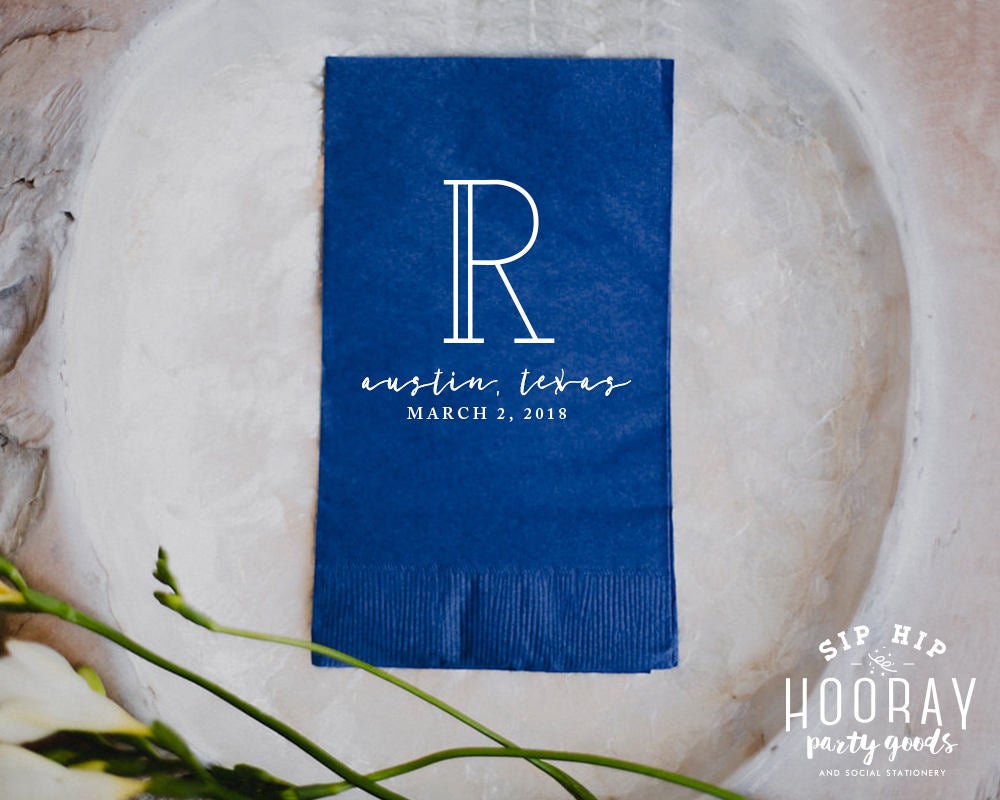 Custom Monogram Wedding Guest Towels #1382