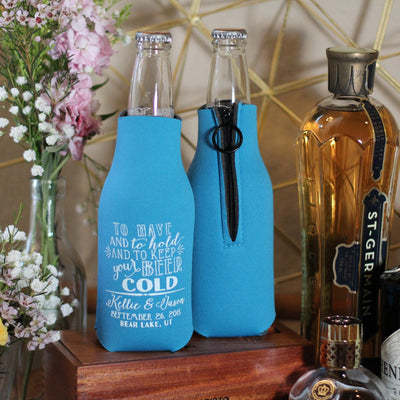 Personalized Party Favors Zipper Bottle Can Coolers
