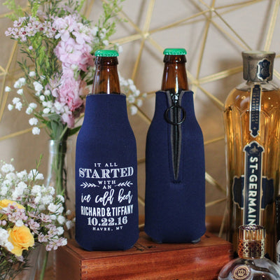Personalized Party Favors Zipper Bottle Can Coolers