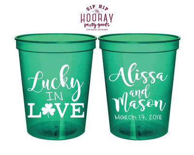 Lucky in Love St. Patrick's Day Wedding Stadium Cups 1831