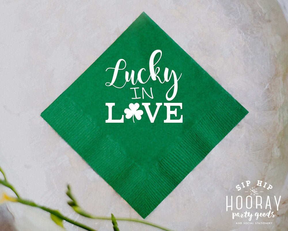 Irish Wedding Napkins Lucky in Love St. Patrick's Day Wedding 1831