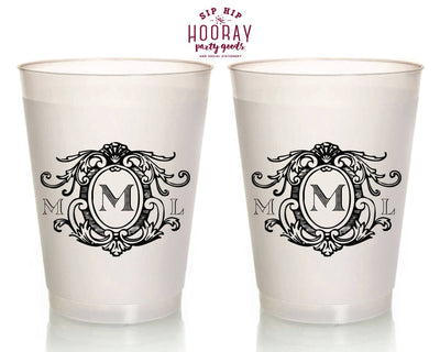 Custom Monogrammed Wedding Frosted Cups #1830