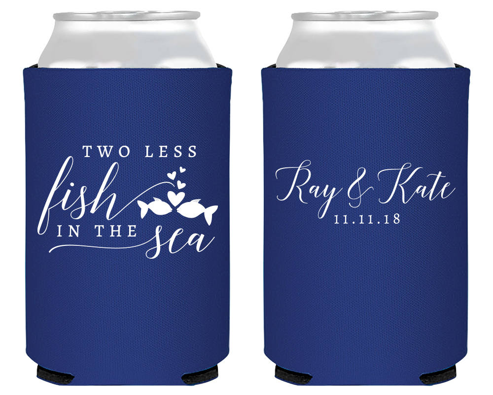Two Less Fish Neoprene Can Coolers #1833
