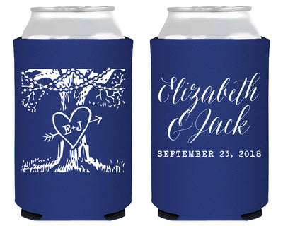 Wedding Initial Tree Wedding Can Coolers, #1835