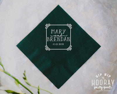 Irish Wedding Shamrock Beverage Napkins #1838