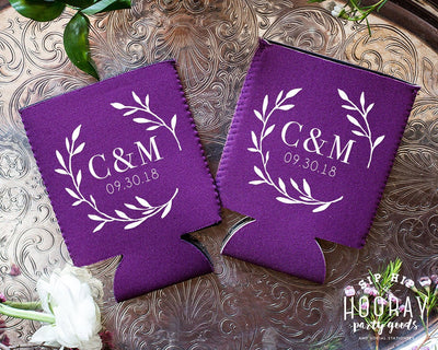 Monogrammed Wedding Favors Neoprene Can Coolers, #1842