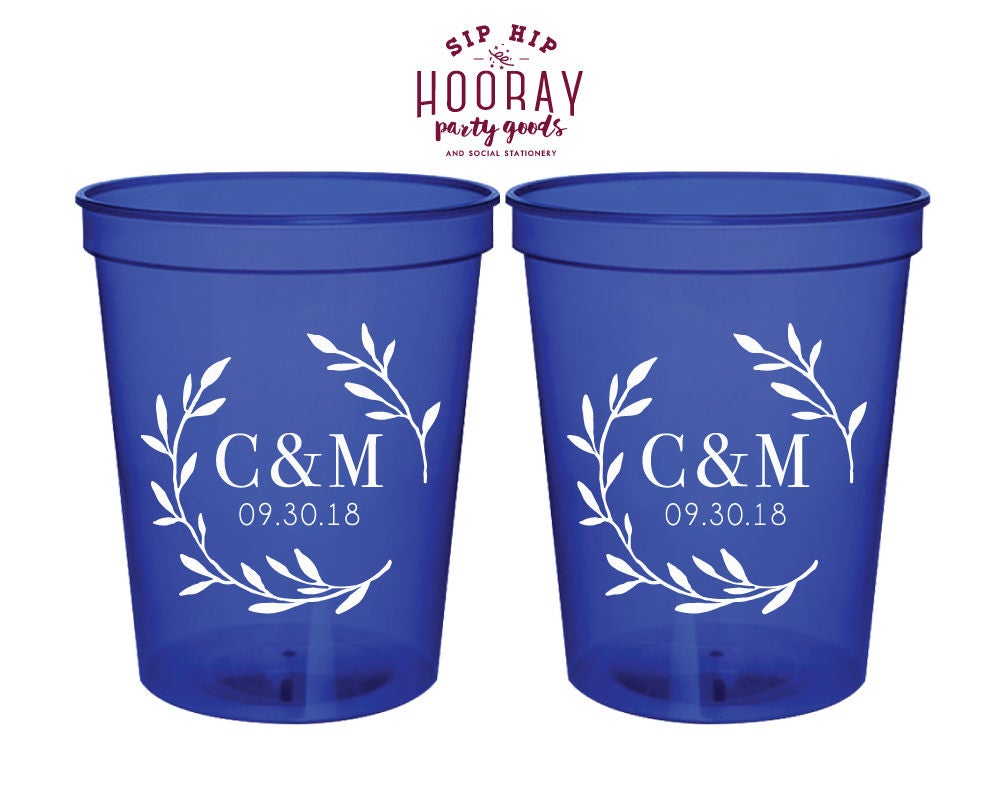 Laurel Monogram Initials Stadium Cup Design #1842