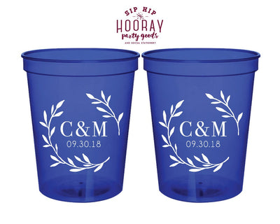 Laurel Monogram Initials Stadium Cup Design #1842