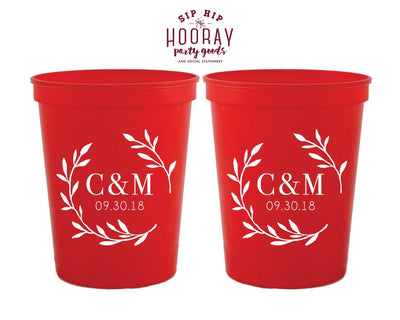 Laurel Monogram Initials Stadium Cup Design #1842