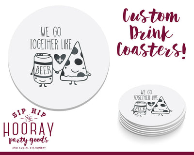 Pizza and Beer Wedding Coaster Design #1844
