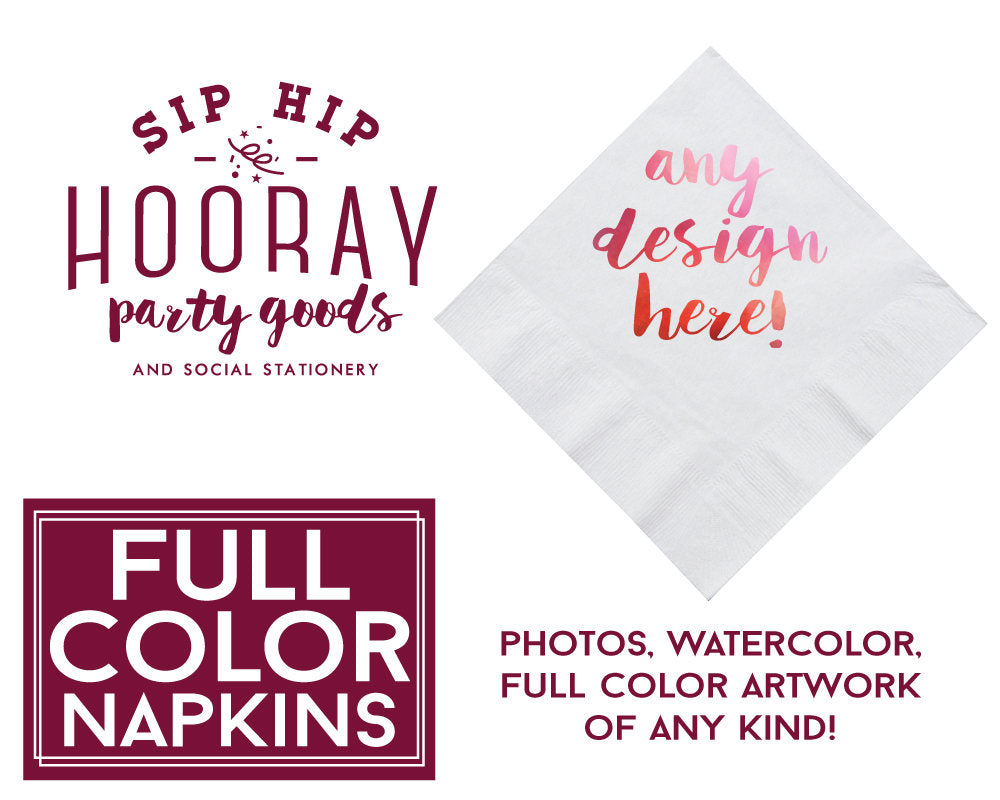 Full Color Wedding Cocktail Napkins