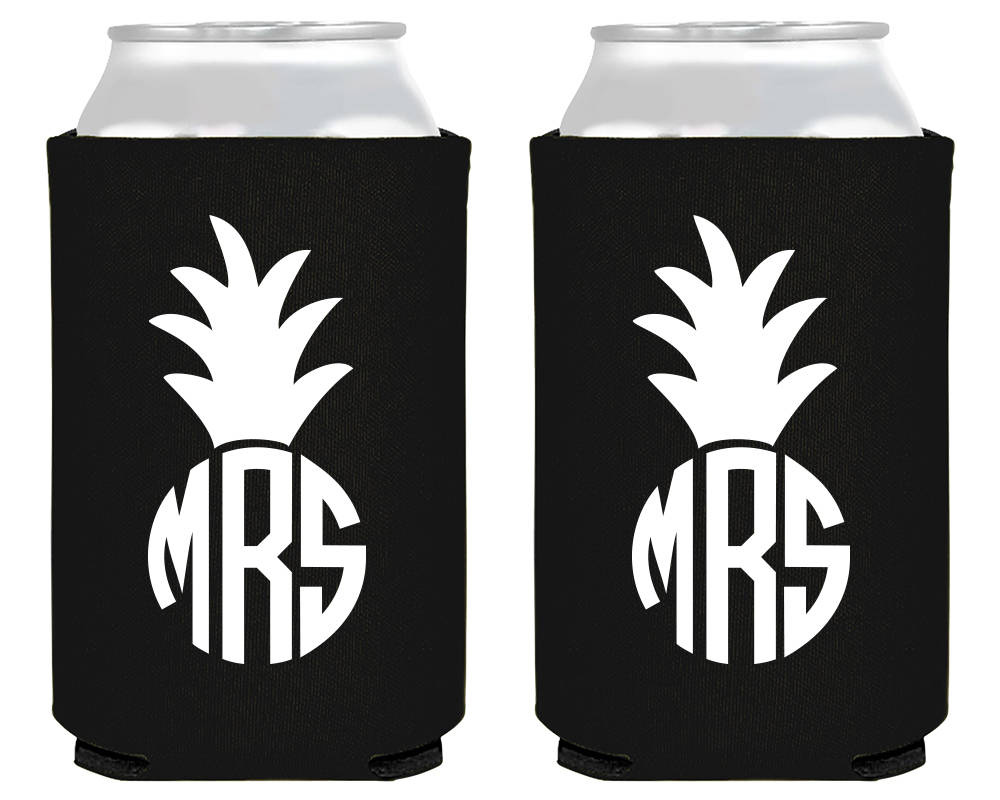 Pineapple Monogrammed Can Coolers #1443