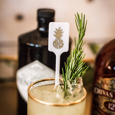Pineapple Monogram Stir Sticks #1443