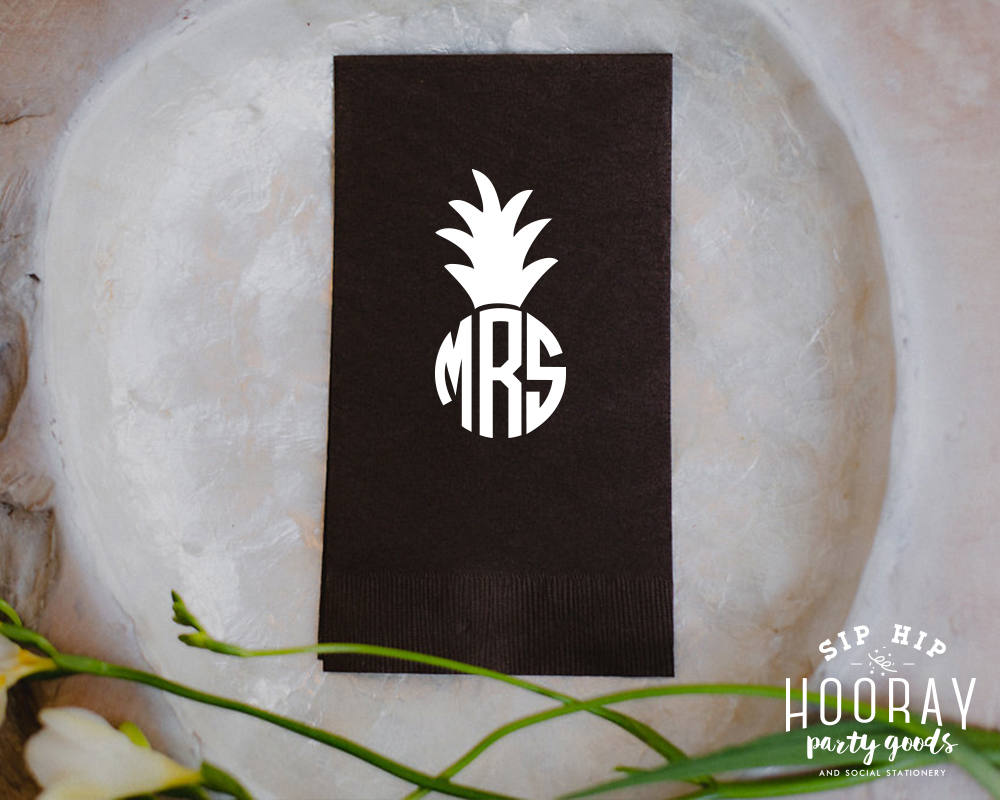 Pineapple Initials Guest Towels #1443
